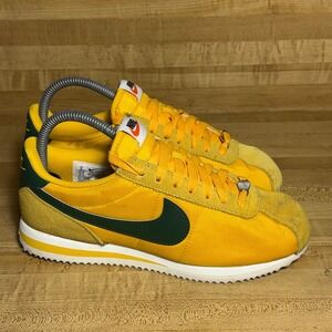 Nike Cortez Yellow Green Nylon Suede Sneakers DZ2795-702 Womens 8 Mens 6.5